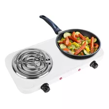 Fogão Fogareiro Cooktop Elétrico 2 Boca De Mesa 2000 Watts Cor Branco 220v