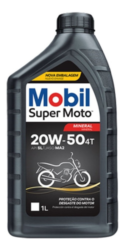 Aceite Mobil Super Moto 4t Mineral 20w-50 Botella 1 Litro