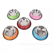 Plato Comedero Aluminio Grande Colores Para Mascotas Perros