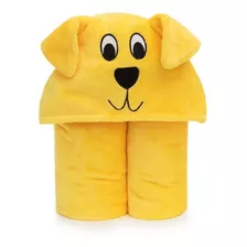 Cobertor Tv Infantil Soft Com Toca E Capuz 102x127 Cm Cor Cachorrinho Amarelo