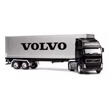 Camion Volvo Con Acoplado Azul Escala 1:32 Welly