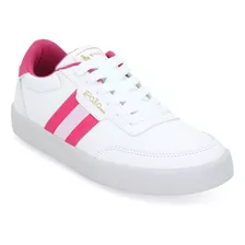 Tenis Sneakers Polo Hpc Dama Cintas Blanco 628-51