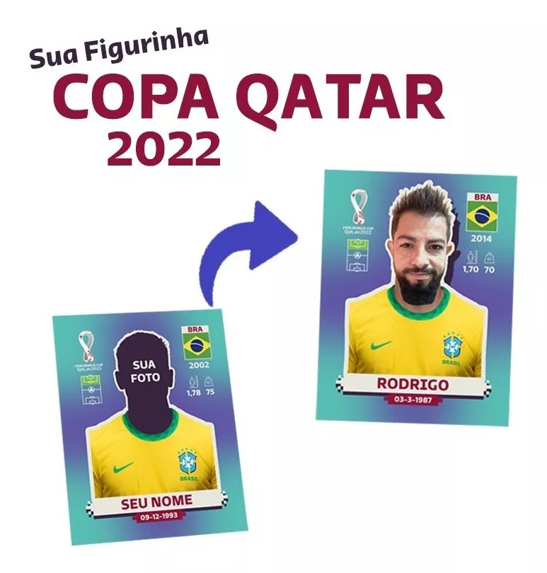 Figurinha Copa 2022 Digital Personalizada