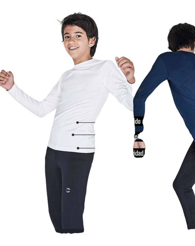 Conjunto Calza Térmica Y Camiseta Deportiva Niño Tipico Dep.