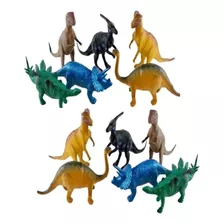 Dinossauro De Brinquedo Kit Coleção 12 Peças De Borracha 