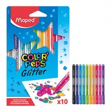 Canetinha Hidrográfica Maped - Color Peps Glitter 10 Cores