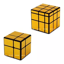 Cubo Mágico Mirror Blocks 2x2x2 + 3x3x3 Qiyi Dourado