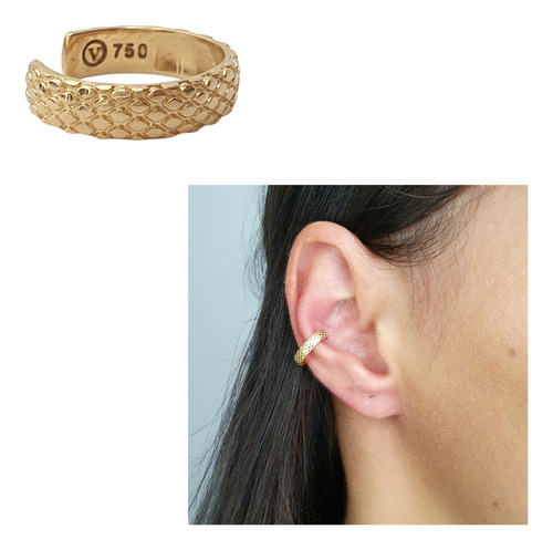 Piercing Grife Vivara De Ouro 18k 750 Conch Encaixe Amarelo