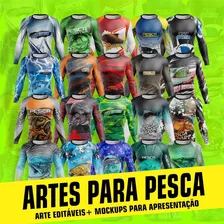 Pack Arte Camisas Camisetas Pesca Esportiva Editável Em Cdr