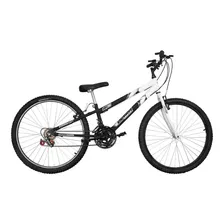 Bicicleta Bike Aro 26 Rebaixada Bicolor V-brake 18 Marchas Cor Laranja-branco