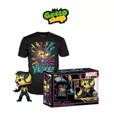 Funko Pop And Tee Marvel: Venom - Eddie Brock Black Light Xs