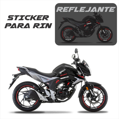 Kit Sticker Reflejantes Para Rin Honda Invicta  + Regalo Foto 9