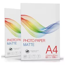 100 Folhas Papel Fotográfico Foto Matte Fosco Evolut 230g A4