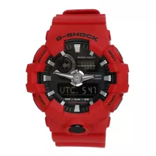 Reloj Casio G-shock Ga-700 Para Caballero Color De La Correa Rojo Color Del Bisel Rojo Color Del Fondo Negro