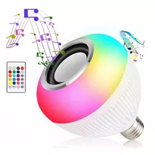 Lampada Musical Caixa Som Bluetooth Led Rgb Com Controle E27