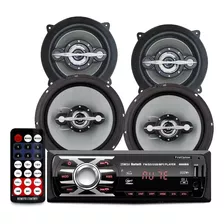 Alto Auto Falantes Portas Dianteiras Traseiras 280w + Rádio