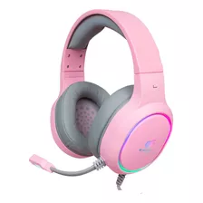 Audifonos Snake Gamer Nj340 Pink Rgb Ps4 Pc Android 3.5 Mm Color Rosa