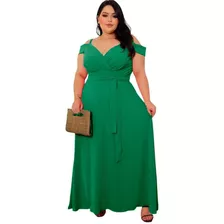 Vestido Festa Madrinha Plus Size Veste Até 52 Longo Grande