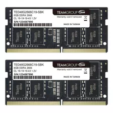 Memorias Ram Teamgroup Elite, 2 X 8gb, Ddr4 2666 Mhz, Sodimm