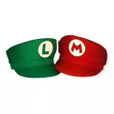  Kit Quepe Mario E Luigi / Boina / Chapéu Para Festa 