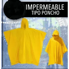 Impermeable Tipo Poncho 300 Micras Amarillo