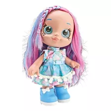 Boneca Colorida Rainbow Girls Nails Bambola Cabelo Azul/pink