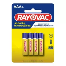 Pilha Rayovac As Amarelinhas Aaa Cilíndrica - Kit De 4 Unidades