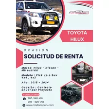 Solicito Alquiler De Camionetas Hilux Para Proyectos