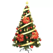 Árbol Navidad Canadian Luxe 1,50 + Kit 48 Pza Sheshu Navidad