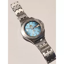 Reloj Orient Crystal 21 Jewels Oval Celeste Turquesa