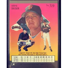 Beisbol Card 1991 Steve Decker Giants Catcher