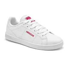 Tenis Mujer American Fire 7085 Blanco Fucsia 22-26 120-300