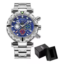 Relógio De Quartzo Temeite Fashion Skeleton Chronograph