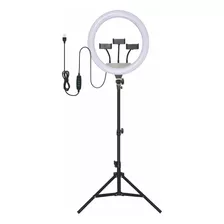 Kit Com 15 Iluminador Ring Light Led 14' 8w