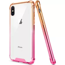 Funda Para iPhone XS Max, Naranja/rosa/resistente