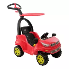 Carrito De Paseo Push Car Prinsel Adventure Rojo Sombrilla