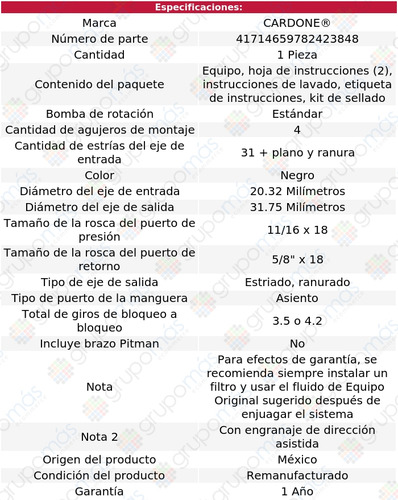 1 Caja Direccin Hidrulica Oldsmobile 98 60 Al 76 Reman Foto 4