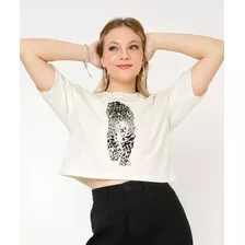 Blusa Feminina Estampa Flocada Animal Print Marisa-55002