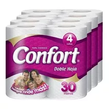 Papel Higiénico Confort 48 Rollos Doble Hoja 30 Metros C/u