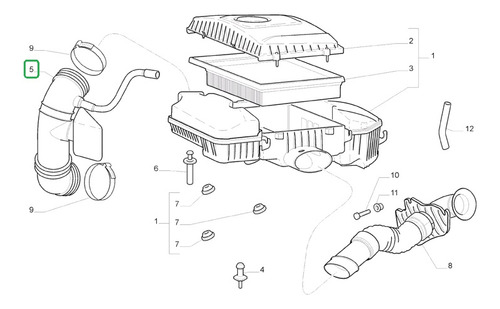 Manguera Filtro De Aire Palio Weekend Adventure Fiat 13/18 Foto 3