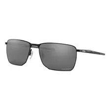 Óculos De Sol Oakley Ejector Standard Armação De Metal C-5 Cor Satin Black, Lente Black De Plutonite Prizm, Haste Satin Black De Metal C-5 - Oo4142