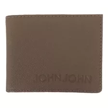 Carteira John John Masculina Couro Basic Down Logo Marrom