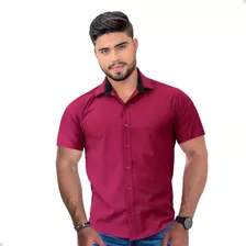 Camisa Social Masculina Manga Curta Slim Exclusiva Atacado