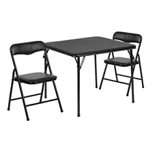 Flash Furniture Kids Black Juego De Mesa Y Silla Plegable De