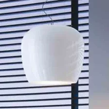 Lustre Pendente Italiano Handmade Fibra Branco E27 Led