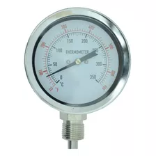 Termômetro Inox 0/350°c 3 Pol. Haste Vertical 20cm P Fornos