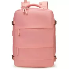 Mochila Para Viagem Multifuncional Mala De Bordo 42 Litros Cor Rosa Desenho Do Tecido Liso