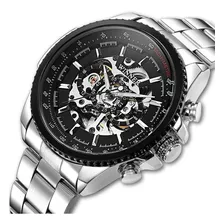 Reloj Winner 428 De Acero Inoxidable Plateado Automático Skeleton Para Hombre