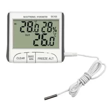 Higrômetro Digital Com Termômetro E Relógio