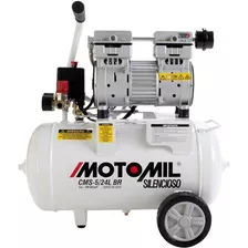 Compressor De Ar Elétrico Motomil Cms-5/24br Monofásica 24l 1cv 220v 60hz Branco